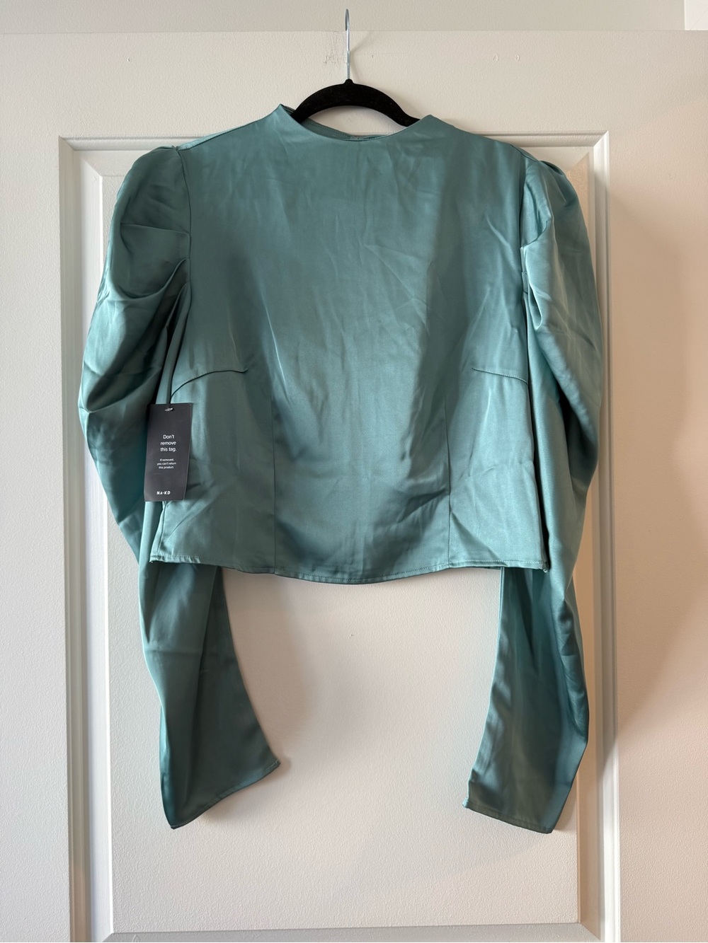Na-Kd Satin Teal Cropped Top